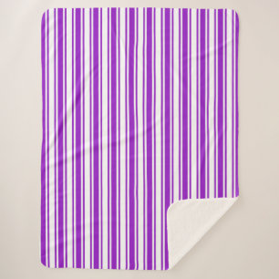 Cobertor Sherpa Listras dos doces do roxo real e do branco