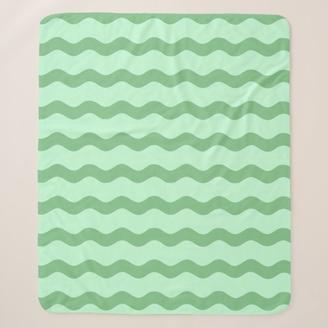Cobertor Sherpa Listras em Tons de Verde (Frente)