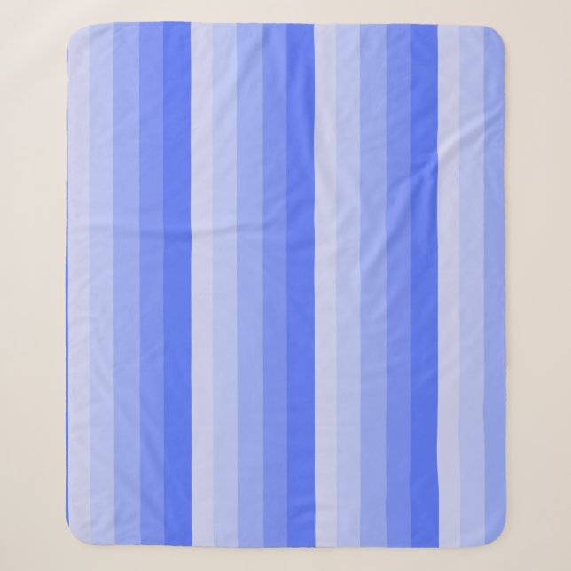 Cobertor Sherpa Listras ombre em tons de azul pervinca (Frente)