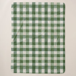 Cobertor Sherpa Listras Xadrez Verde Creme Quente Natal