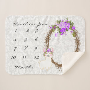 Cobertor Sherpa Llama - Roxo