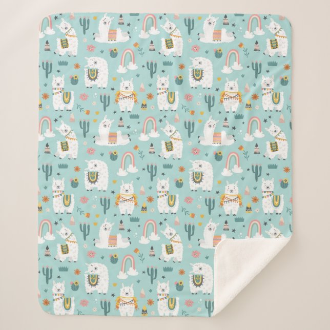 Cobertor Sherpa Llamas Sherpa Blanket (Frente)