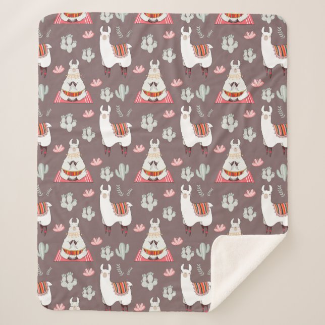 Cobertor Sherpa Llamas Sherpa Blanket (Frente)