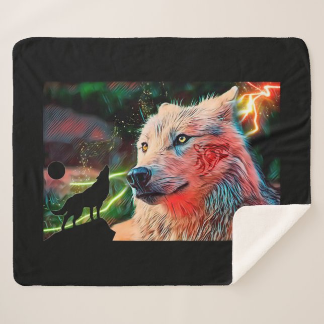 Cobertor Sherpa Lobo (Frente (Horizontal))