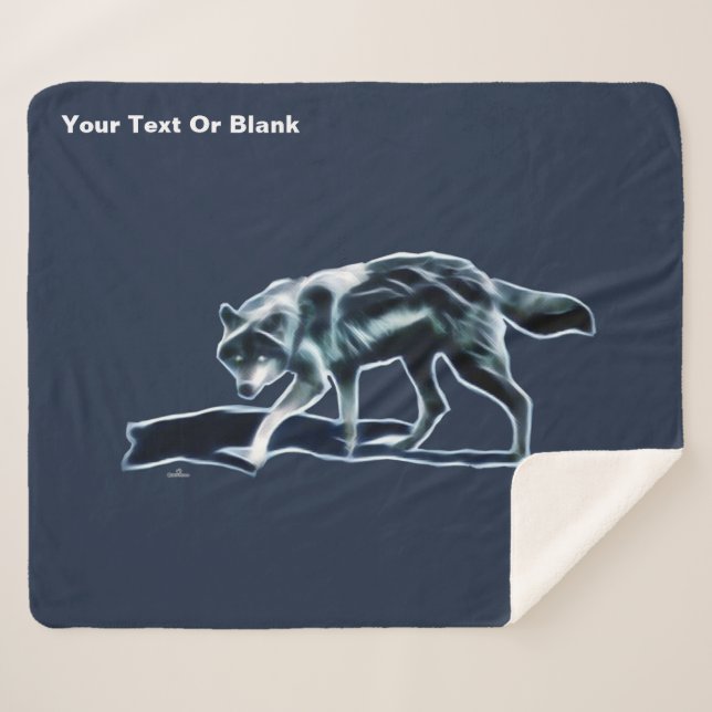 Cobertor Sherpa Lobo Escuro (Frente (Horizontal))