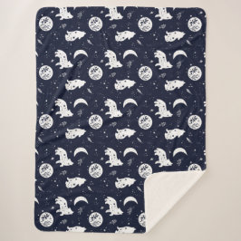 Cobertor Sherpa Lobos Howling na Lua