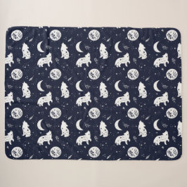 Cobertor Sherpa Lobos Howling na Lua