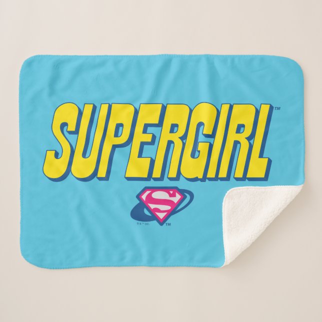 Cobertor Sherpa Logotipo Pop Supergirl (Frente (Horizontal))