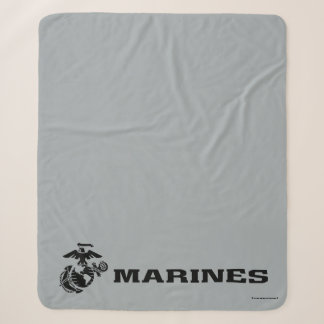 Cobertor Sherpa Logotipo preto empilhado do USMC