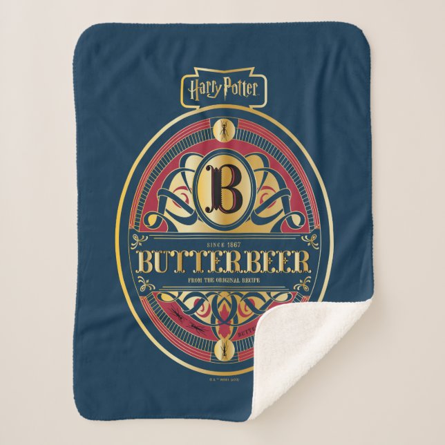 Cobertor Sherpa Logotipo Vertical BUTTERBEER™ (Frente)