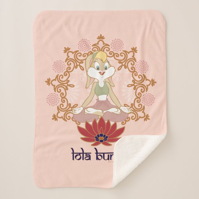 Cobertor Sherpa Lola Bunny Yoga Lotus Pose (Frente)