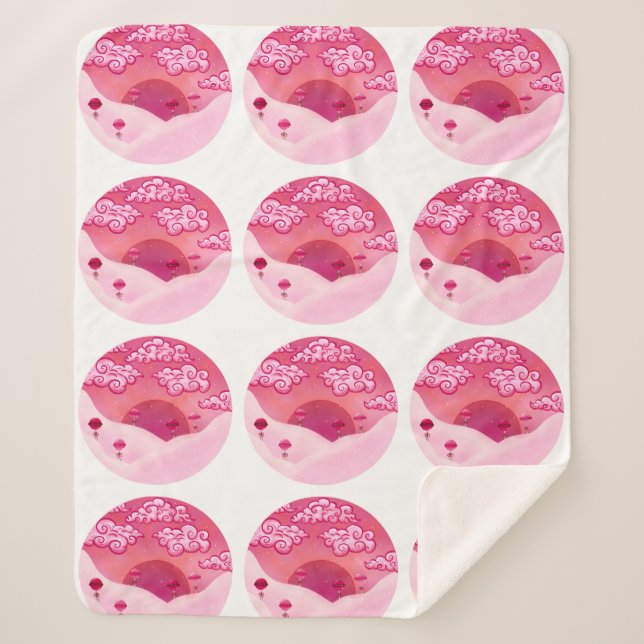 Cobertor Sherpa Lolipps e nuvens bonito (Frente)