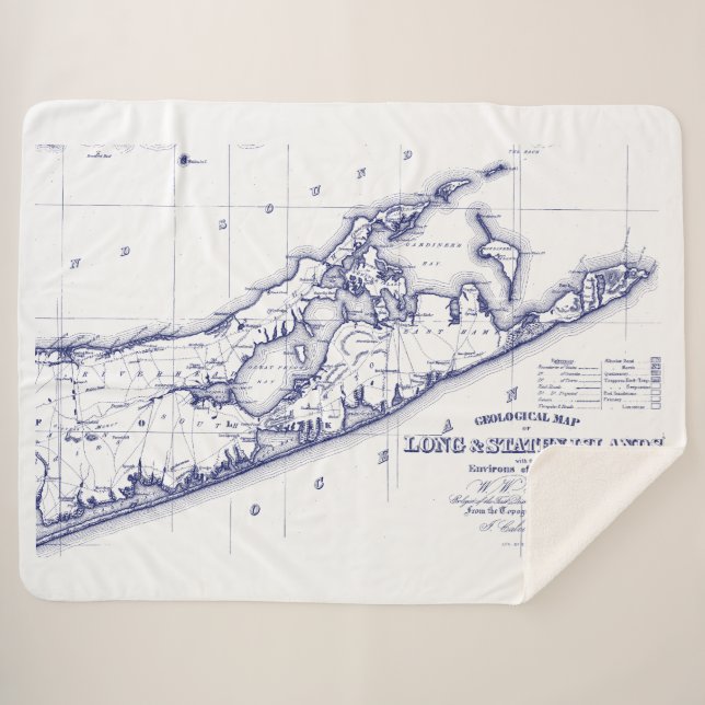 Cobertor Sherpa Long Island - O Mapa De Hamptons (Frente (Horizontal))