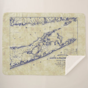 Cobertor Sherpa Long Island, o mapa dos Hamptons, se aflita