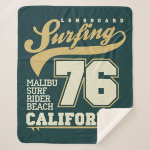 Cobertor Sherpa Longboard que surfa Califórnia 76