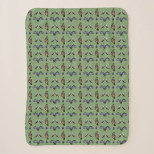 Cobertor Sherpa Loucura de Coruja (Verde)
