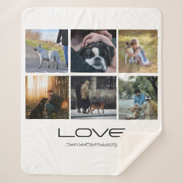 Cobertor Sherpa Love Dog Family Portrait Collage Design