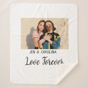 Cobertor Sherpa Love Forever LGbtq casal orgulho adicionar nome de