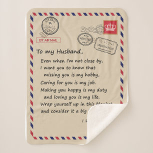 Cobertor Sherpa Love Husband   Carta Ao Meu Marido Eu Te Amo
