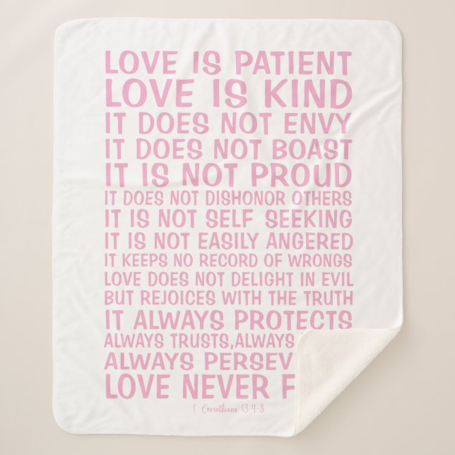 Cobertor Sherpa Love Never Fails Sherpa Blanket (Frente)