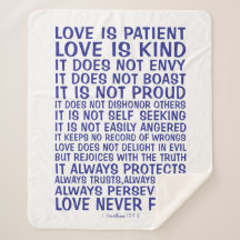 Love Never Fails Sherpa Blanket