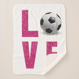 Cobertor Sherpa Love Soccer