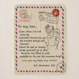 Cobertor Sherpa Love Son Carta À Minha Filha Ama-Te, Menino