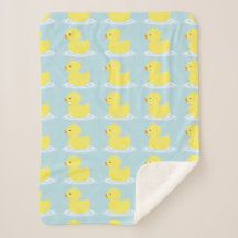 Lucky Ducky Cute Yellow Duck Sherpa Blanket