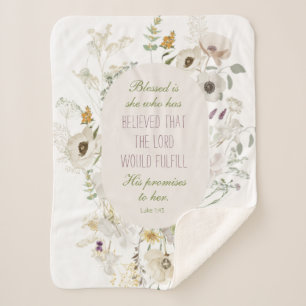 Cobertor Sherpa Luke 1:45 Abençoada é Ela Selvagem