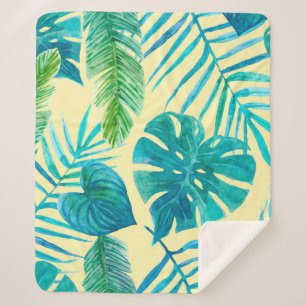 Cobertor Sherpa Lush greenery of tropical plants from jungle. Endl