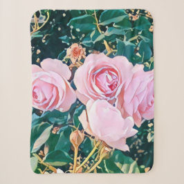 Cobertor Sherpa luxe romantic flowers botanical wallpaper