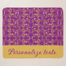 Luxo Personalizado em Ouro Floral Damask sobre Rox