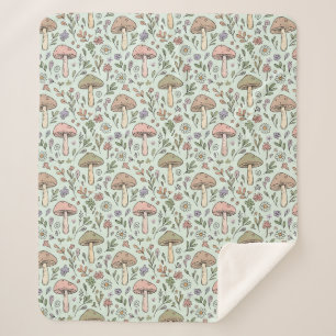 Cobertor Sherpa Luxuoso Fungo Verde Menta Terroso Natural Cottagec