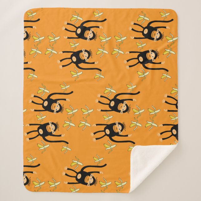 Cobertor Sherpa Macaco-Criança (Frente)