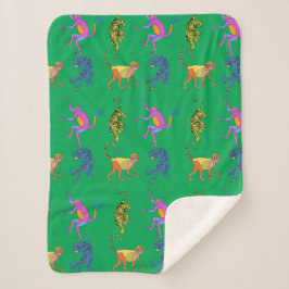 Cobertor Sherpa Macaco em branco