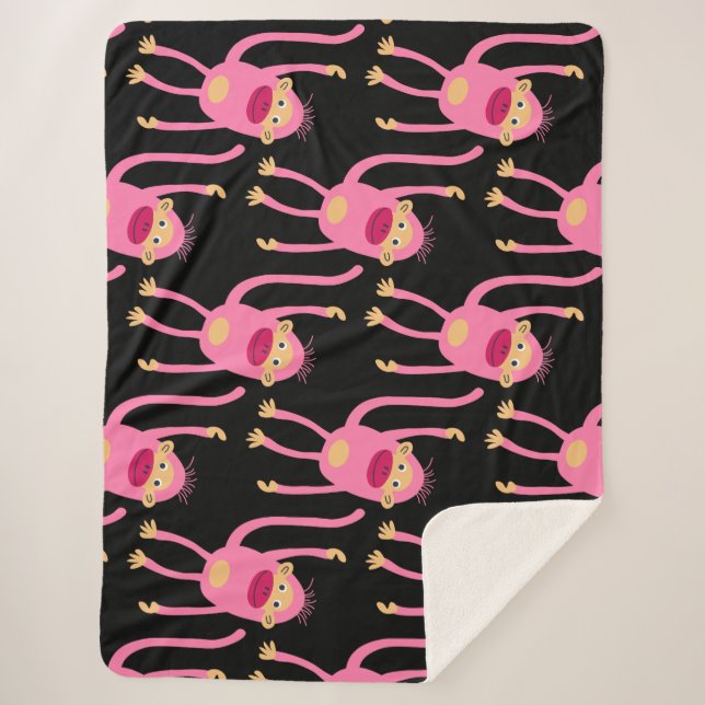 Cobertor Sherpa Macaco Pequeno e Bonito (Frente)