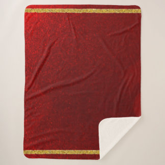 Cobertor Sherpa Maçãs Doces Vermelho Dourado
