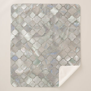 Cobertor Sherpa Madrepérola marroquina do teste padrão de