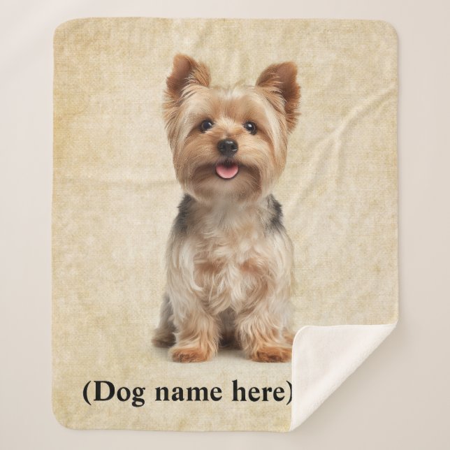 Cobertor Sherpa Mãe de Yorkie Personalizada (Frente)