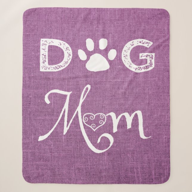 Cobertor Sherpa Magenta Burlap Dog Mãe Sherpa Blanket (Frente)