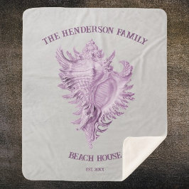 Cobertor Sherpa Magenta Conch Shell Sherpa Blanket