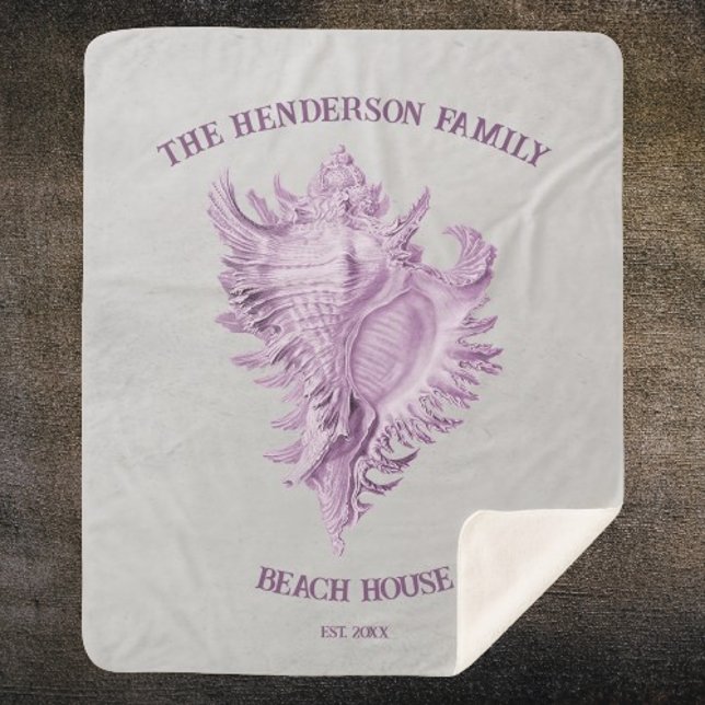 Cobertor Sherpa Magenta Conch Shell Sherpa Blanket (Magenta Conch Shell Personalized Sherpa Blanket)