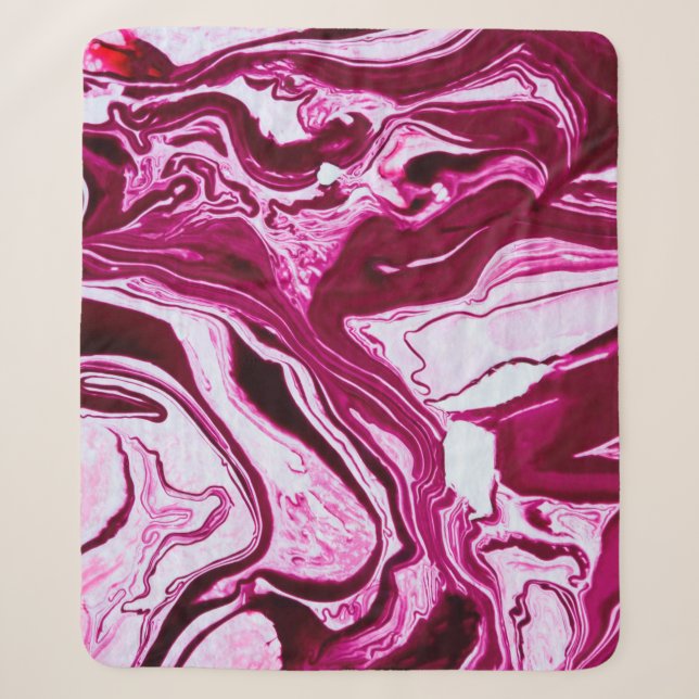 Cobertor Sherpa Magenta marble texture (Frente)