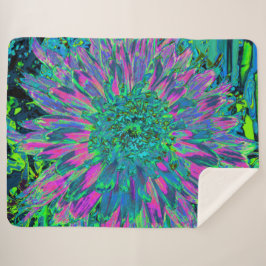 Cobertor Sherpa Magenta Psicodélica Aqua e Verde limão Dahlia