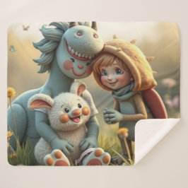 Cobertor Sherpa „Magische Freunde im Blütenland“