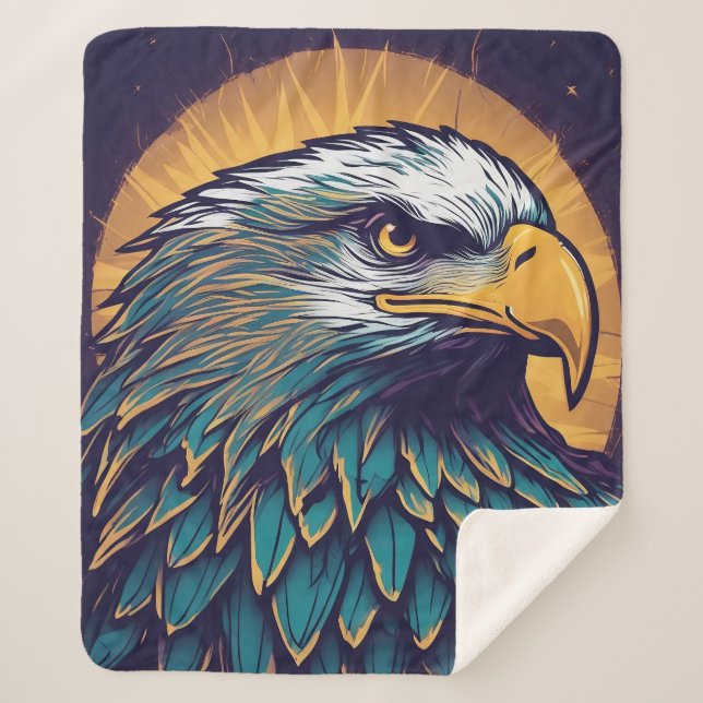 Cobertor Sherpa Maiestoso Bald Eagle (Frente)