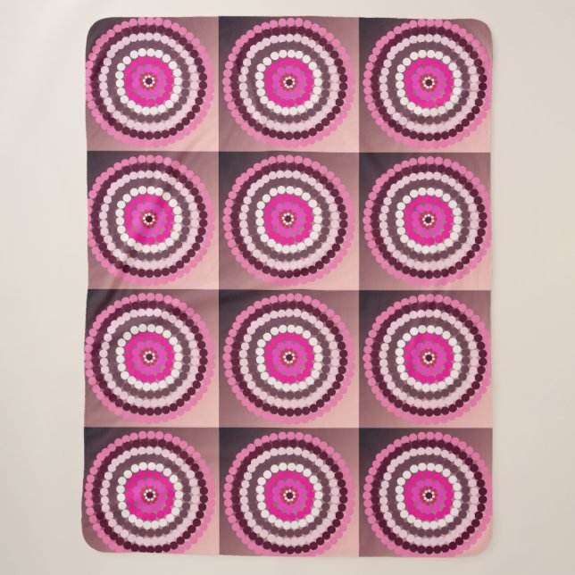 Cobertor Sherpa Manchas Rosa Visadas, (Frente)