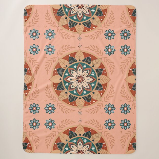 Cobertor Sherpa Mandala Boêmio (Frente)