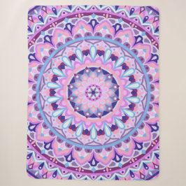 Cobertor Sherpa Mandala Roxo Boho Aconchegante Padrão Geométrico H