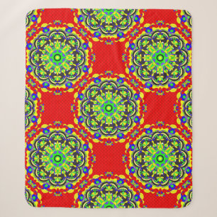 Cobertor Sherpa Mandala Tribal: Ilustração Sem Fios Vintage
